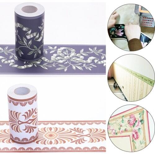 10 meters long waterproof self-adhesive wall stickers waist border floor stickers 3D antique brick retro wallpaper kitchen