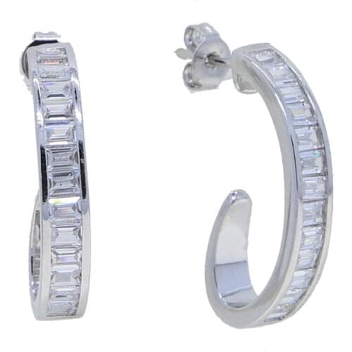 2020 Hot Sale Ice Out Gold sliver Color Stud Earring Simple Metal Wind Letter J Shape Stud Earrings For Women Jewelry Wholesale