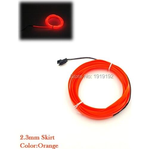 10Meter 10 colors optional Car Clothing Party decorative 2.3mm-Skirt Flexible EL wire glowing Neon Led light Neon GLow TUBE Rope