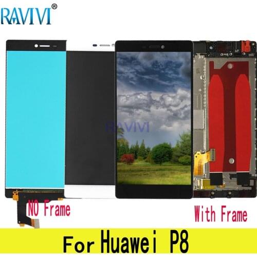 5.2" P8 LCD For Huawei P8 LCD Display Touch Screen Digitizer Assembly Replacement with Frame For Huawei P8