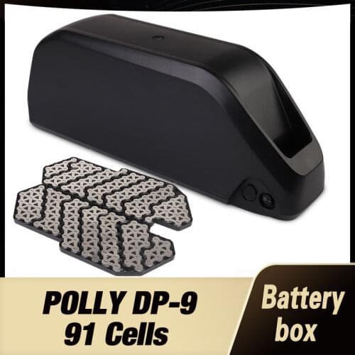 Electric bike battery box 36V 48V 52V Polly 9 downtube ebike battery case housing 10S 9P 13S 7P 14S 6P Load 91 18650 cells