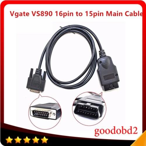 Car 16pin Vgate VS890 OBD2 Code Reader Universal OBD2 Scanner Car Diagnostic Tool Vgate MaxiScan VS890 16pin to 15pin Main Cable
