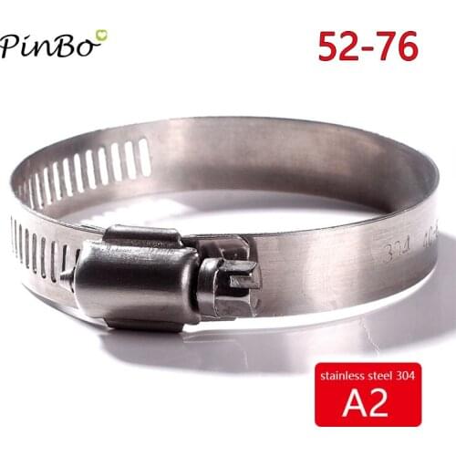 Free shipping 10/20/pcs/lot 52-76mm Stainless Steel 304 Drive Hose Clamp Tri Clamp screw collar Fuel Line Pipe Worm
