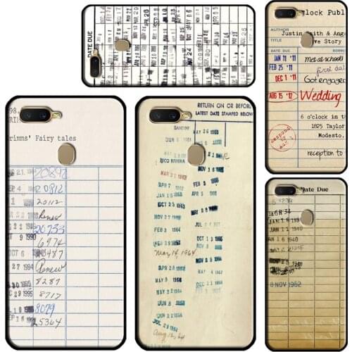 Library Card Vintage Retro Stamped Phone Case For OPPO A15 A91 A3S A5S A1K A52 A72 A5 A9 A31 A53 2020 A83 F5 Reno 4 Pro Z 2Z