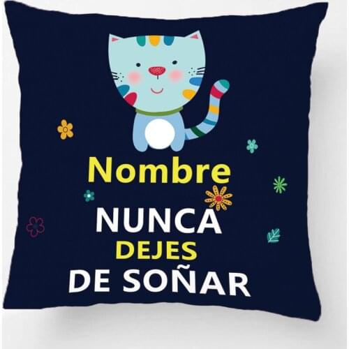Cat With blue Back Throw Pillow Case Never Stop Dreaming Decorative Cushion Cover Customize Name Gift By LVSURE For Car Sofa