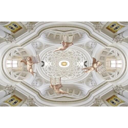 European decoration style ceiling frescoes angel papel parede mural wallpaper 3d mural wallpaper Home Decoration