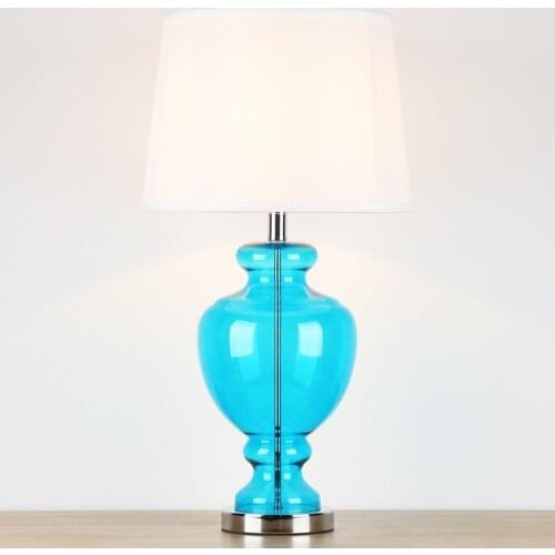 Hotel living room night light bedroom study bedside lamp luxury post-modern simple American glass lamp