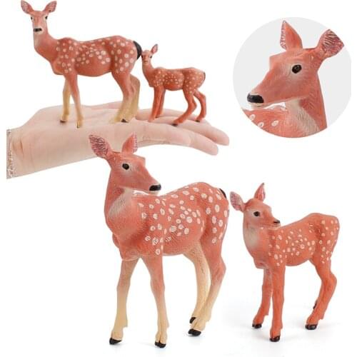 Simulation Forest Deer Figurines Moose,Elk,reindeer,Alpaca,Sika deer Action Figures Animal Model Decoration Cake Toys