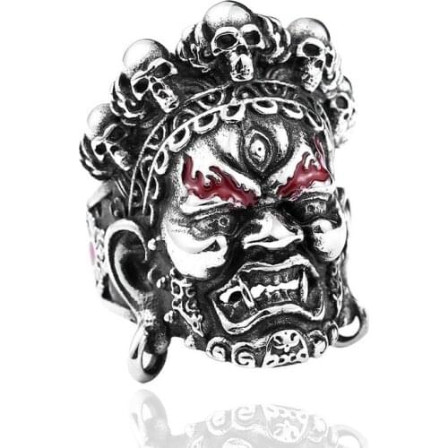 Hindu God Cure disease Protector Bhairav Ring Sanskrit Mahakala Bhairava ring for women men ethnic jewelry R00055