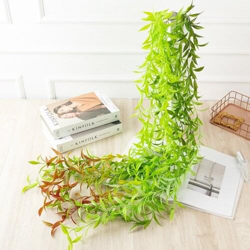 Artificial Garland Wreath Rattan Vine Garland Leaf Bamboo Leaf Vines for Wedding Home Party Garden Decor