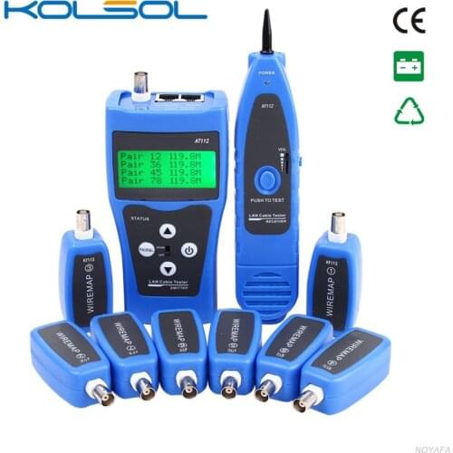 KOLSOL LAN Network Ethernet monitoring Cable Tester USB 8 Far-end Test Jacks RJ45 RJ45 RJ11 BNC Line Finder Cable Tracker
