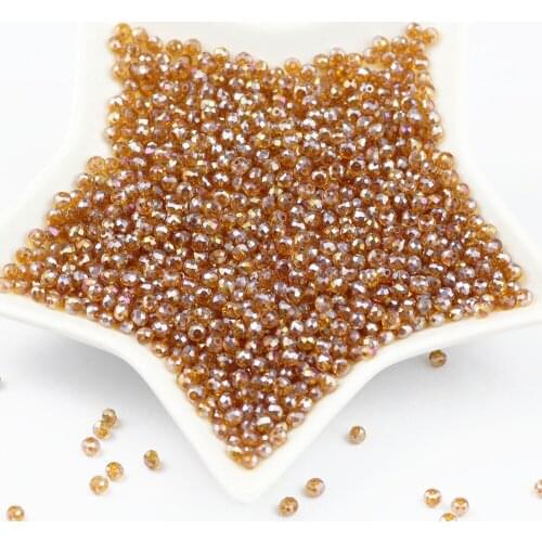 Brown AB Rondelle Austrian faceted Crystal Glass curtain Beads 4mm 100pcs Loose Spacer Round Bead for Jewelry Making DIY Perles