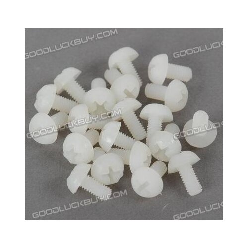 20X M3 x 6mm Round Plastic Nylon Screws KK Multi-copter frame Multicopter Flight