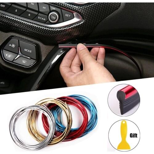5M Universal Car Headlight Decoration Strip Moulding Car-styling Accessories Car Cover Trim Dashboard Door Edge Styling Interior