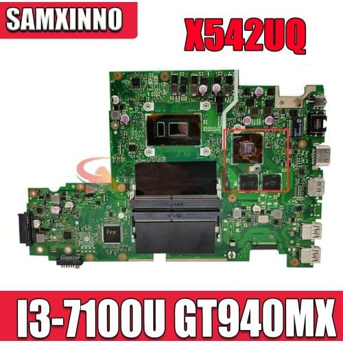 X542UF Motherboard For ASUS X542UR X542UQ X542UN A580U Laptop Motherboard notebook I3-7100U CPU GT940MX-2G original Test