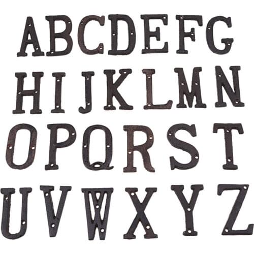 Fashion Home Decoration Metal Letters Numbers Cast Iron Decorative House Sign Doorplate DIY Wall Decor