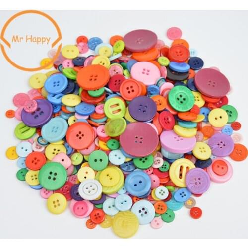 MR HAPPY Colorful 50g Resin Button Mix Size Decorative Sewing Craft Scrapbook Card Making DIY Sewing Decorative