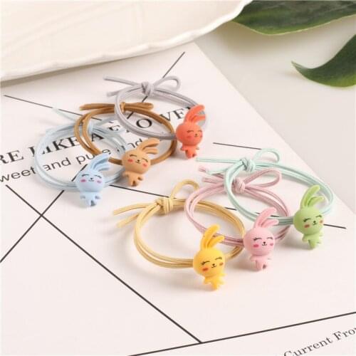Cartoon Lovely Rabbit Princess baby Girls Kids Elastic Hair Rubber Bands for Accessories Tie Hair Rope Headbands Party Gift