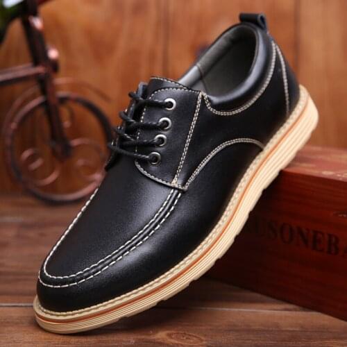 Brand New Men Genuine Leather Casual Shoes Spring Autumn Lace-Up Flat Shoes Cool Loafers Man Leather Shoes