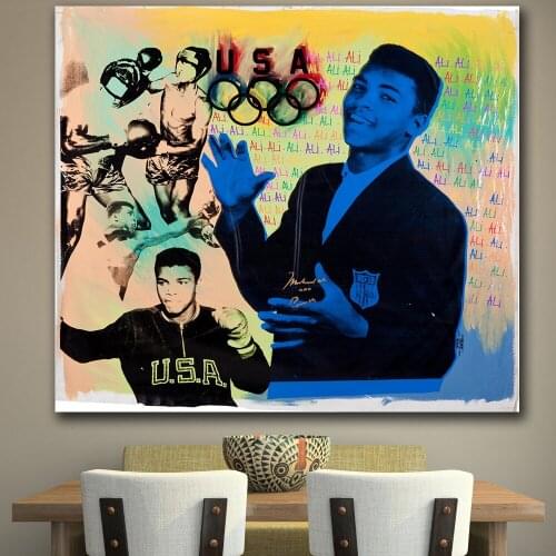 Wall Picture Circa 2000 Muhammad Ali Signed Wall Art Paintings For Loving Room Home Decor On Canvas Print Painting No Frame