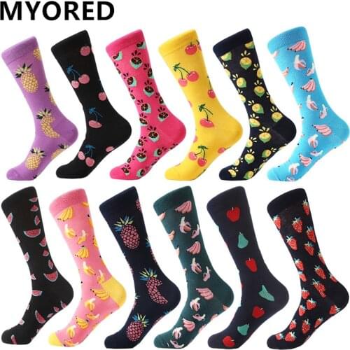 MYORED 12pairs/Lot Mens Socks Calcetines Hombre fashion wedding gift men casual socks for autumn winter warm christmas gift