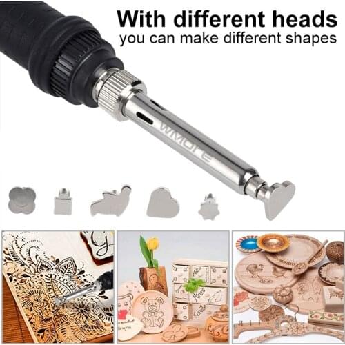 QHTITEC 8898 Soldering Station LCD Digital Display Wood Cautery Buring Tool Welding BGA SMD PCB Rework Heat Station for Home DIY