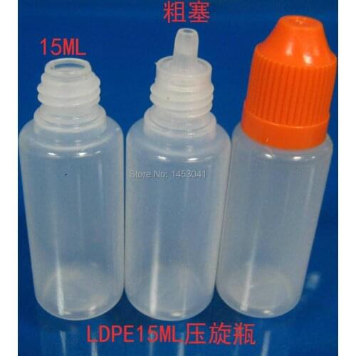 LDPE15ml plastic bottle/dropper bottle/essential oil bottle/Ego oil bottle/orange CRC cap