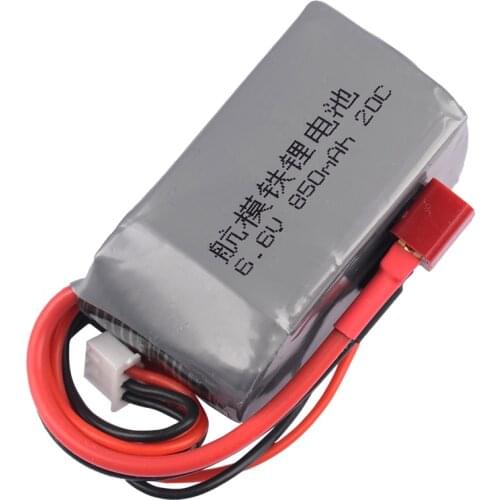 Rc Receiver Battery 2S 6.6V 850mAh 20C Lithium iron Lipo Battery for Rc Drone Boat Car
