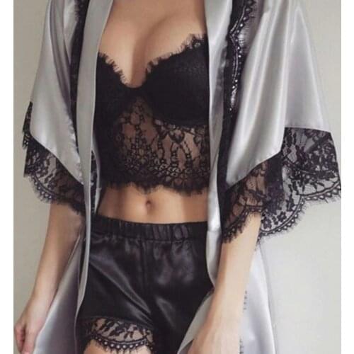 New Fashion Black White Lace Top Women Sleeveless Vest Tank Tops Womens Underwear Cami Top Floral Sheer Short Silk Camisole