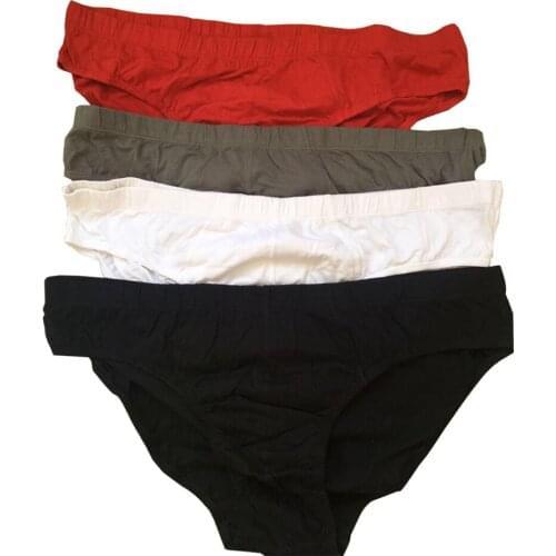 Mens Cotton Underwear Brief Shorts Soft Breathable Underpants Pouch New Mens Thong Briefs Solid Bulge Pounch G-string