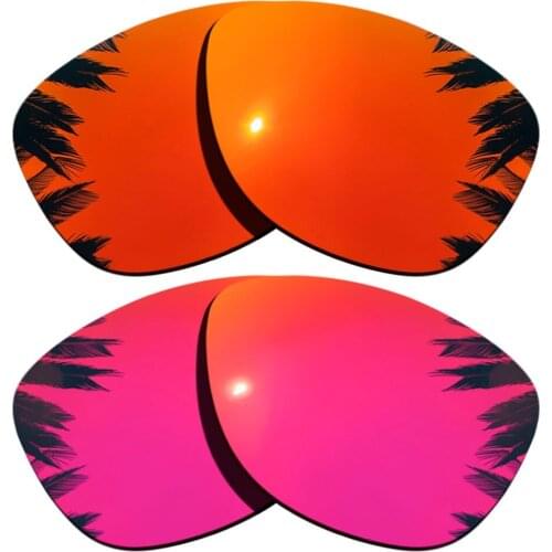 Orange Red+Midnight Sun Mirrored Coating) 2-Pairs Polarized Replacement Lenses for Frogskins Frame 100% UVA & UVB Protection
