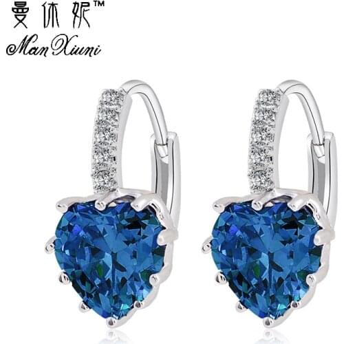 Fashion Alloy Silver Color Geometry Crystal Earring Simple Jewelry Design Water Drop Zirconia Earrings Statement For Women