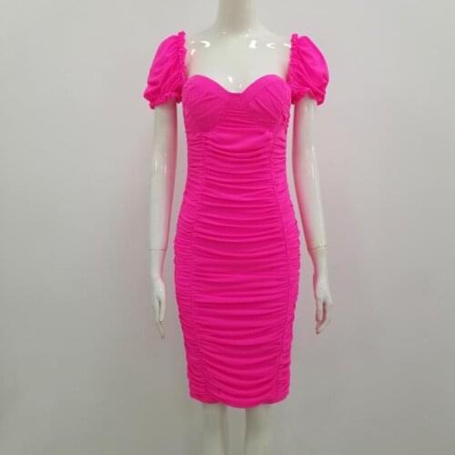 Celebrity bandage dress elegant square collar woman bodycon dress high quality rayon sexy night party dress