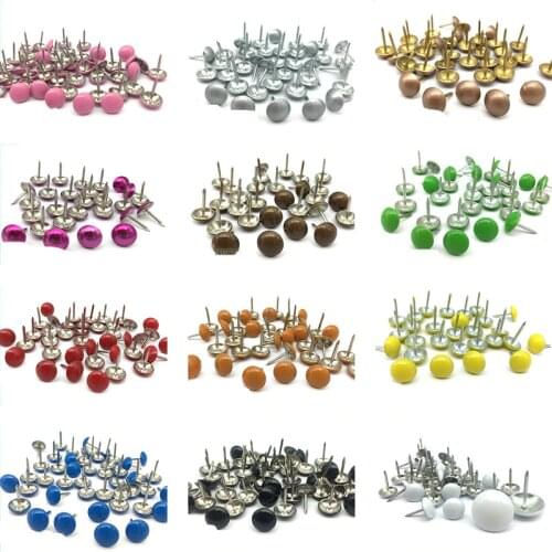 100pcs Upholstery Nail Decorative Tacks Nails Antique Sofa Nail Round Thumbtack Stud Pushpin Furniture Hardware Decor
