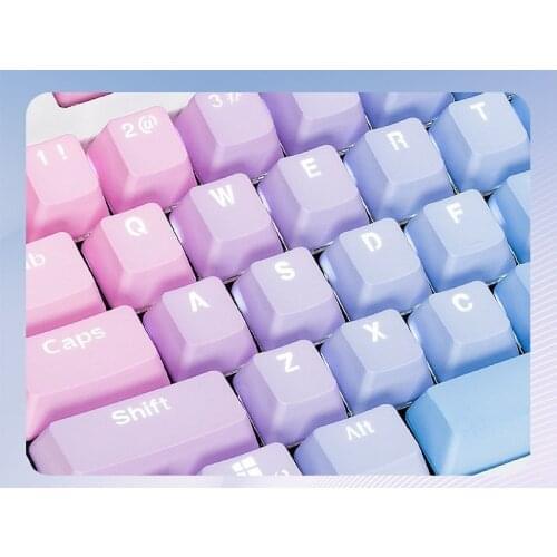 104 Keys Sunset Gradient Backlit Keycaps Thick PBT OEM Profile for Cherry MX Switches of Mechanical Keyboard with Key Puller