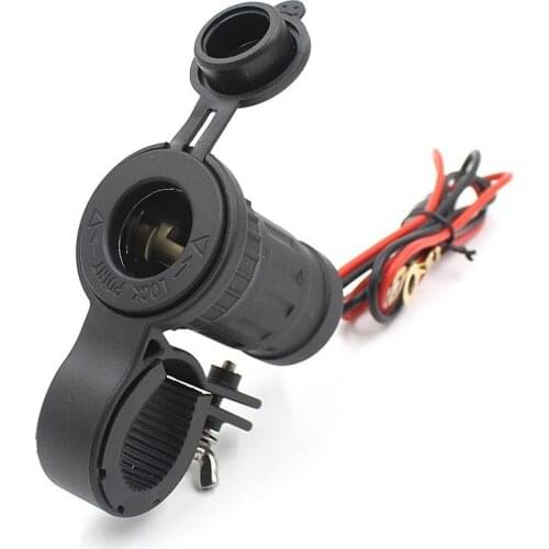 12-24V Cigarette Lighter Socket 12V Waterproof Car Boat Motorcycle Handlebar Cigarette Lighter Sockets Power Plug Outlet