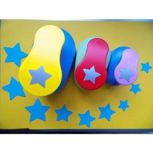 3pcs(5.0cm,3.8cm,2.5cm) Star Shape Craft Punch Set Perforadora Cortador De Papel De Scrapbooking Paper Cutter Eva Hole Puncher