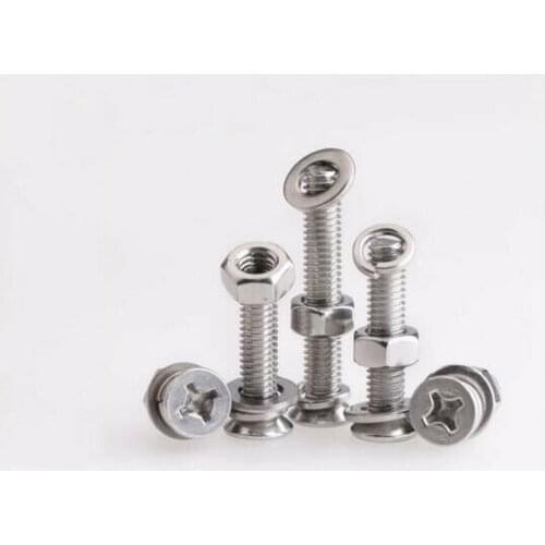 5 Sets M2 M2.5 M3 M4 304 Stainless steel cross flat head Screws bolt nut connecting set