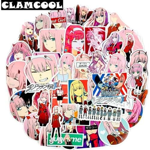 50Pcs Japanese Anime Kawaii Cute Funny Darling In The Franxx 02 Sticker For Laptop Guitar Skateboard PS4 Animation Sticker