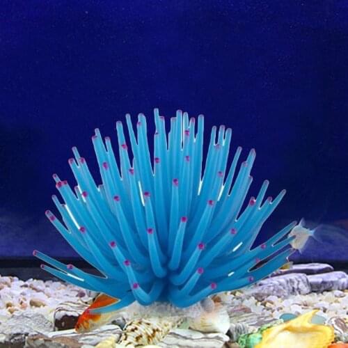 Aquarium Artificial Silicone Sea Anemone Sea Plant Ornaments Simulation Non Toxic for Freshwater and Saltwater Fish Tank Decor