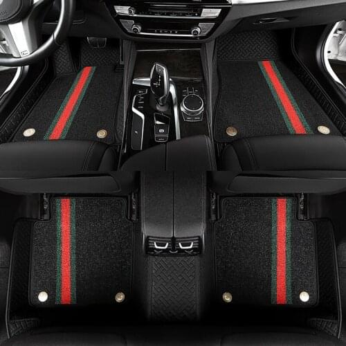 Custom car floor mats for Hummer H2 H3 2007 2008 2006 2009 Double foot mats for Hanteng X7 X5 X7