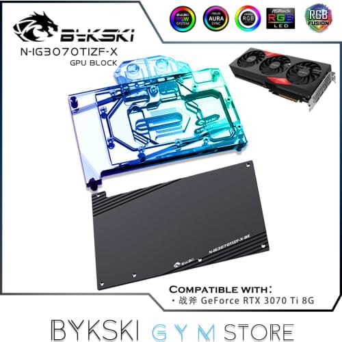 Bykski GPU Water Cooling Block For Colorful iGAME Gefore RTX 3070Ti 8G Video Card, With BackPlate GPU Cooler N-IG3070TIZF-X