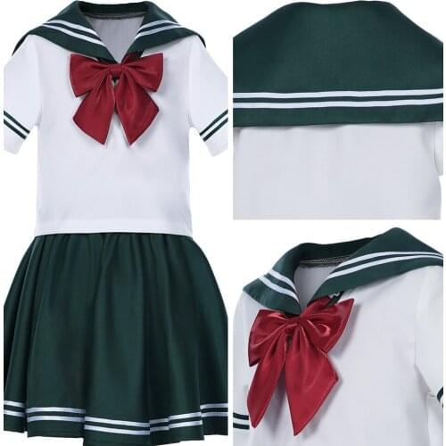 Kid Cloth Japanese School Uniform Pleated Skirts Plaid Skirt Suit Green JK Uniform Halloween Chirstams Stage Clothing