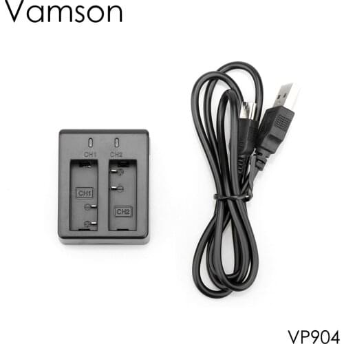 Vamson Double Charger with USB Port Can Charge 2pcs Li-ion Battery for SJ4000 Sport Camera Accessories VP904