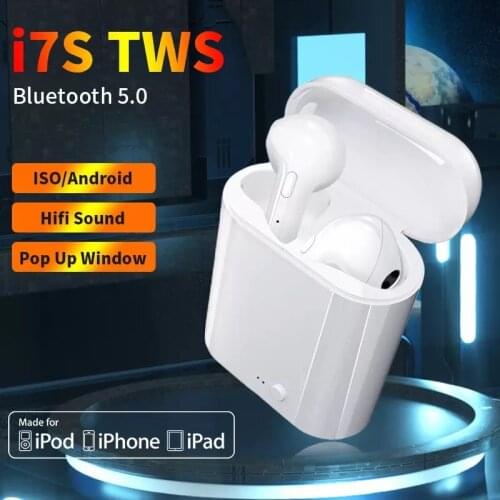 Hot Sale i7s TWS Bluetooth Earphone For All Smart Phone Sport headphones Stereo Earbuds Wireless Bluetooth In-ear Hesdset pods