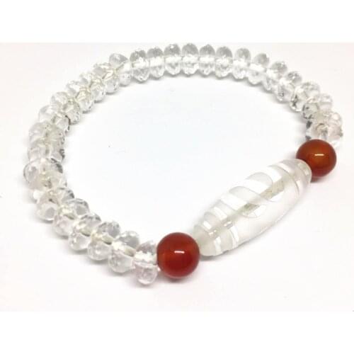 Crystal Dzi Beads Bracelet Money Hook Vintage Style Tibet Beads Womens Bracelet Free Shipping