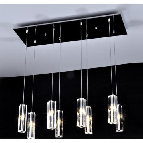 Dining room lamp Bar coffee house Rectangular led crystal Pendant lamp Exhibition hall jewelry store led crystal pendant lights