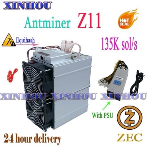 Used Asic Equihash Miner Antminer Z11 135k Sol/s ZCASH Miner Mining ZEC ZEN Better Than Z9 z9 mini S9 T15 S15 S17 B7 T3 A9 A10