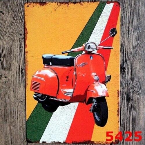 Metal Tin Sign Vespa Motorcycle Decor Bar Pub Home Vintage Retro Poster Cafe 20x30CM