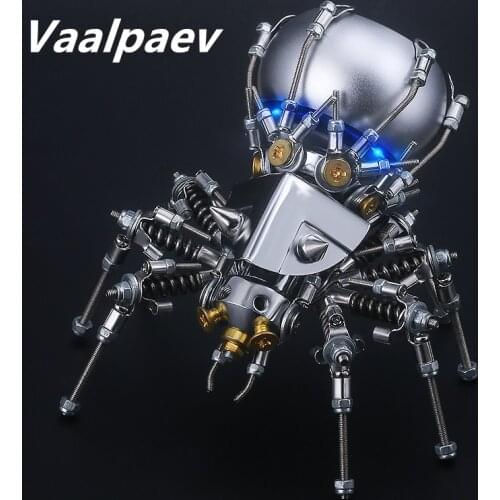 3D Iron Alien Spider Bluetooth Speaker Metal Puzzle DIY Assemble Building Blocks Toys Creative Gift For Men Desk Robot Figure